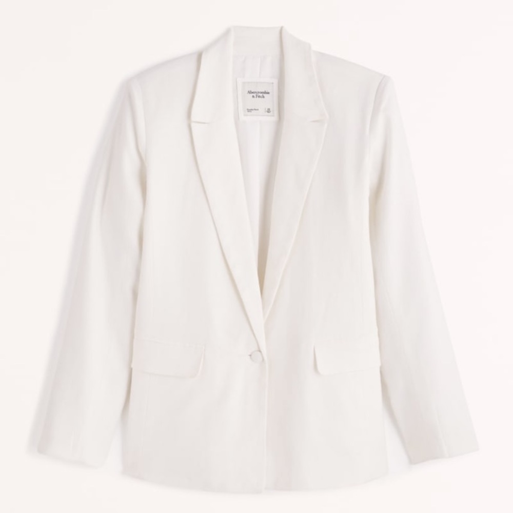 COPY - Abercrombie & Fitch linen blend single breasted blazer